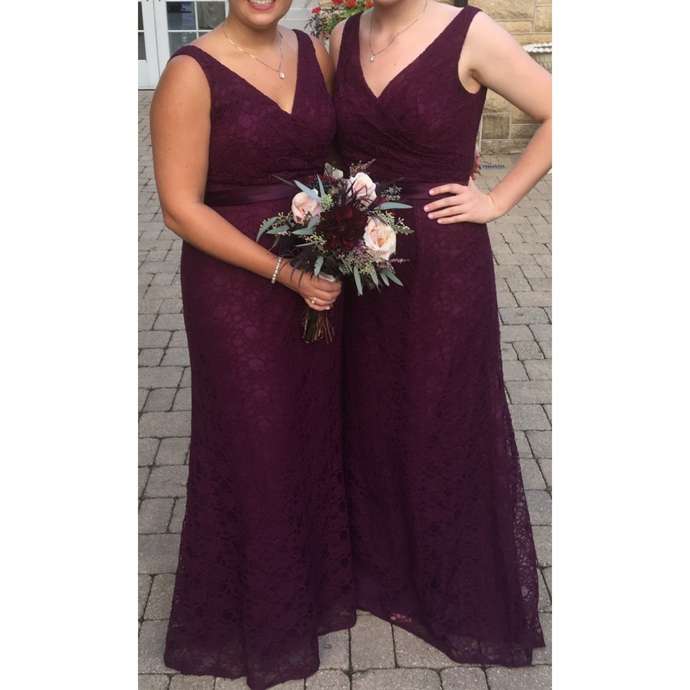 Mori Lee Eggplant Bridesmaid Dress
